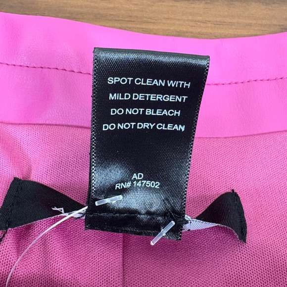 Ashley Stewart NEW Womens Faux Leather Jacket Peplum Zip Front Fuchsia‎ Pink 18 - Picture 6 of 14